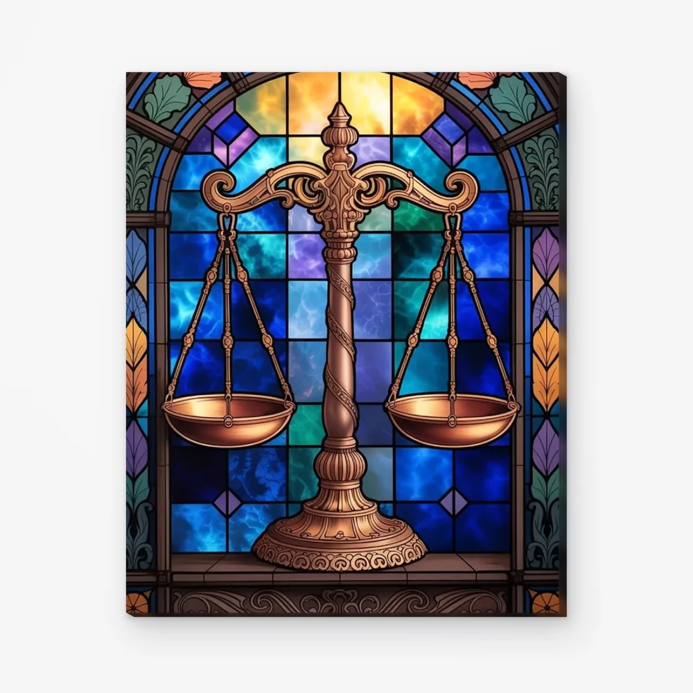 Pintar por Números - Constelación - Libra estilo vidriera