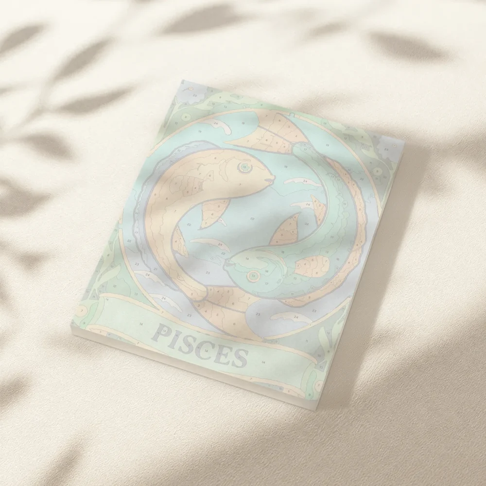 Pintar por Números - Constelación - Piscis estilo vidriera
