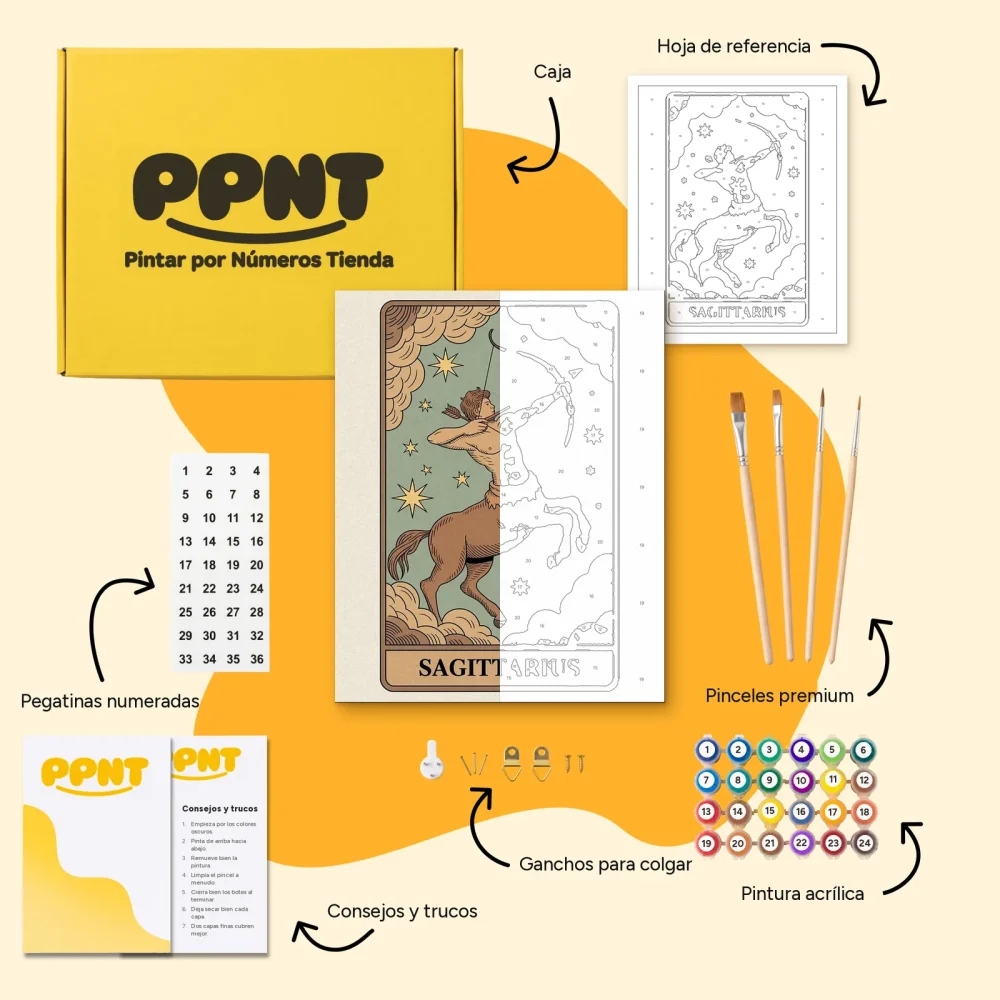 Pintar por Números - Constelación - Sagitario estilo tarot