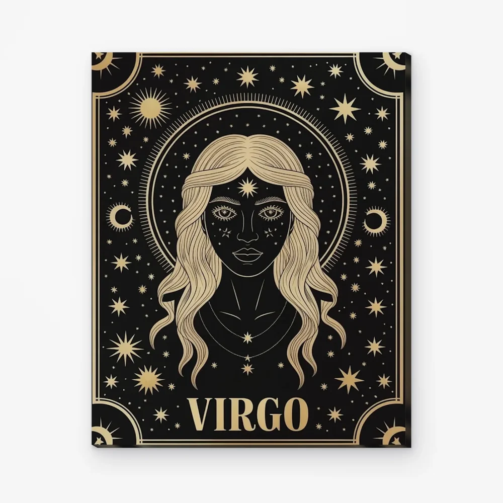 Pintar por Números - Constelación - Virgo negro y dorado