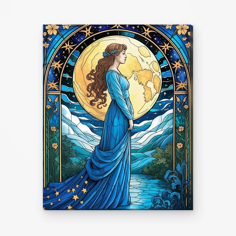 Pintar por Números - Constelación - Virgo estilo vidriera