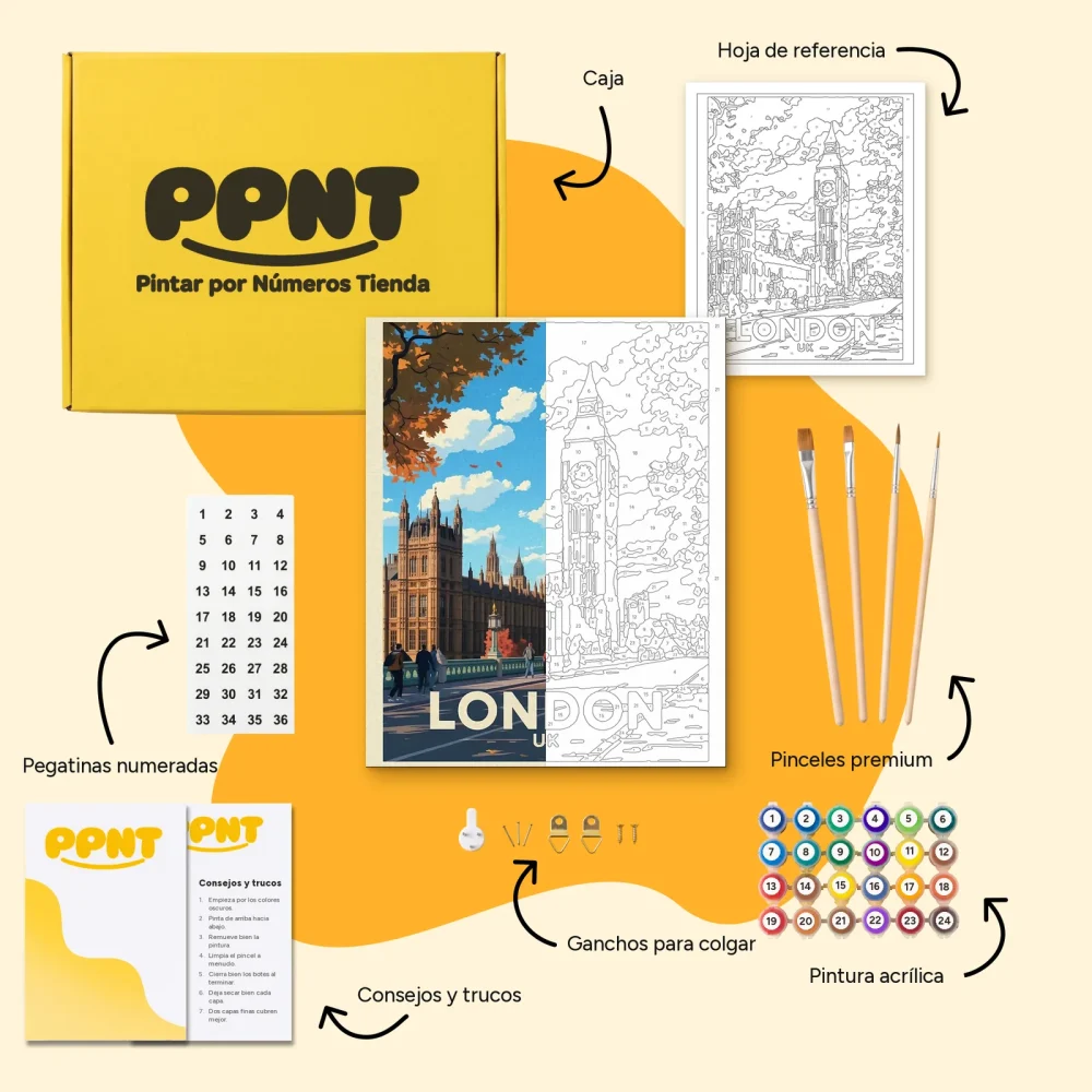 Pintar por Números - Londres, Reino Unido con el Big Ben