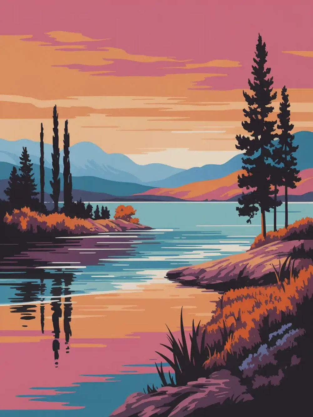 Pintar por Números - Horizonte mandarina, foto 2