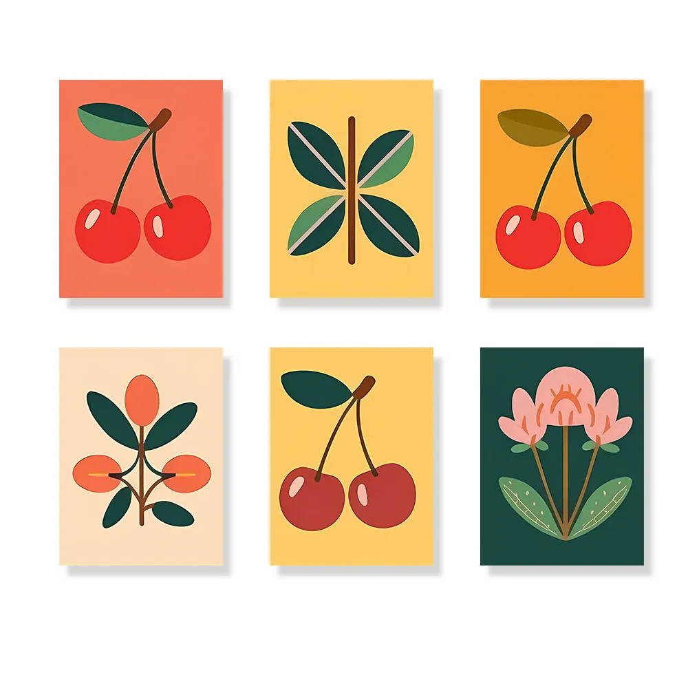 Pintar por números - 6 mini pinturas | Cereza a la deriva