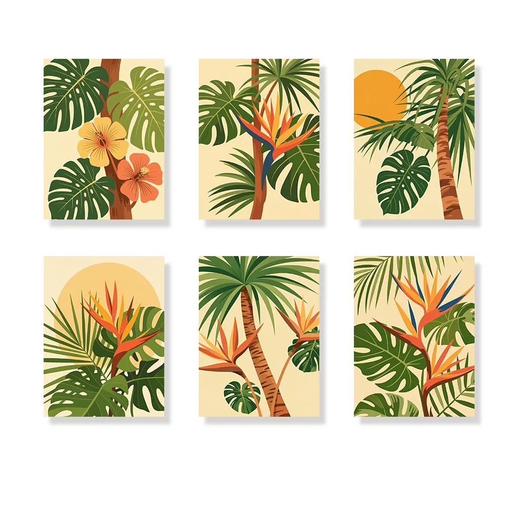 Pintar por números - 6 mini pinturas | Destello trópico