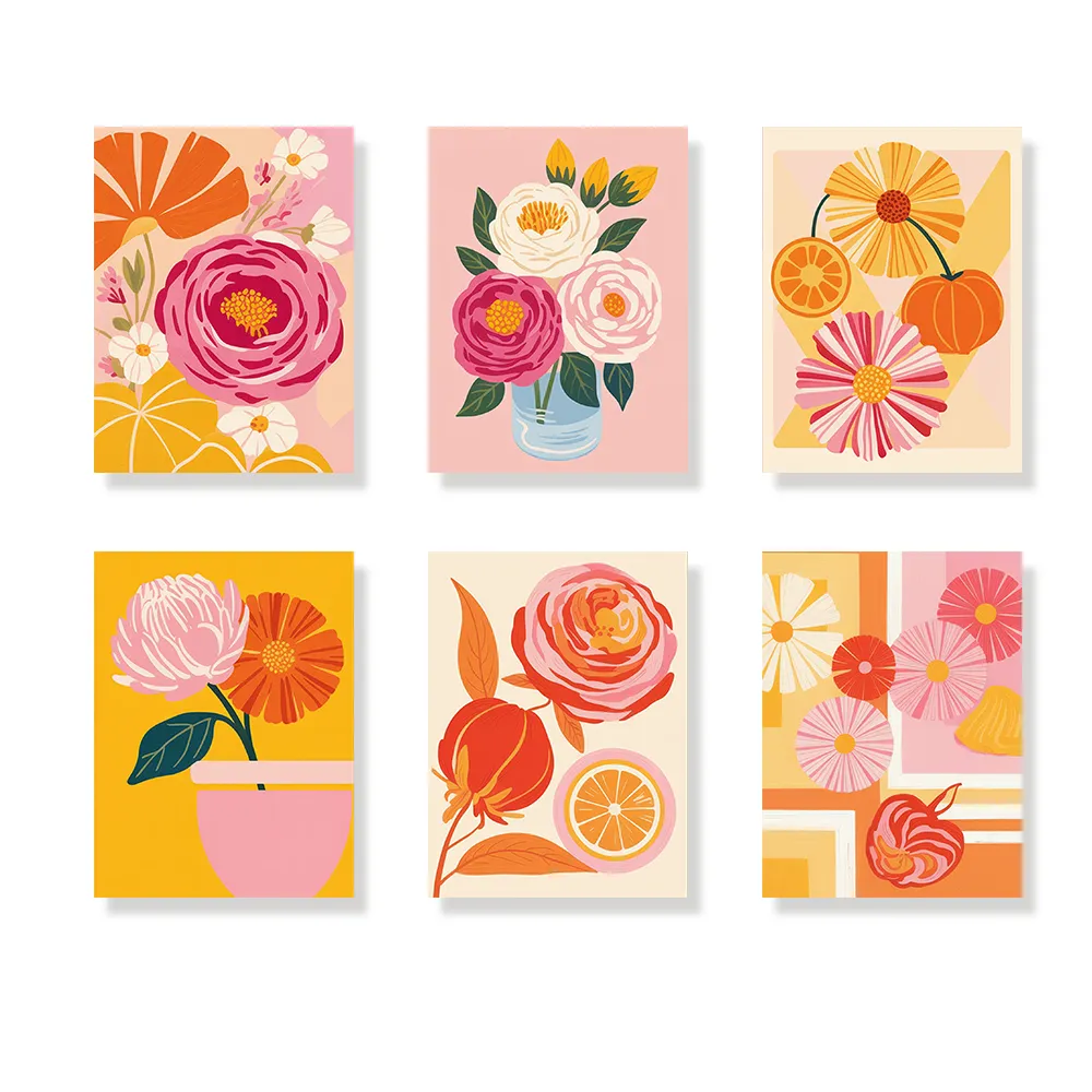 Pintar por números - 6 mini pinturas | Flor de canícula
