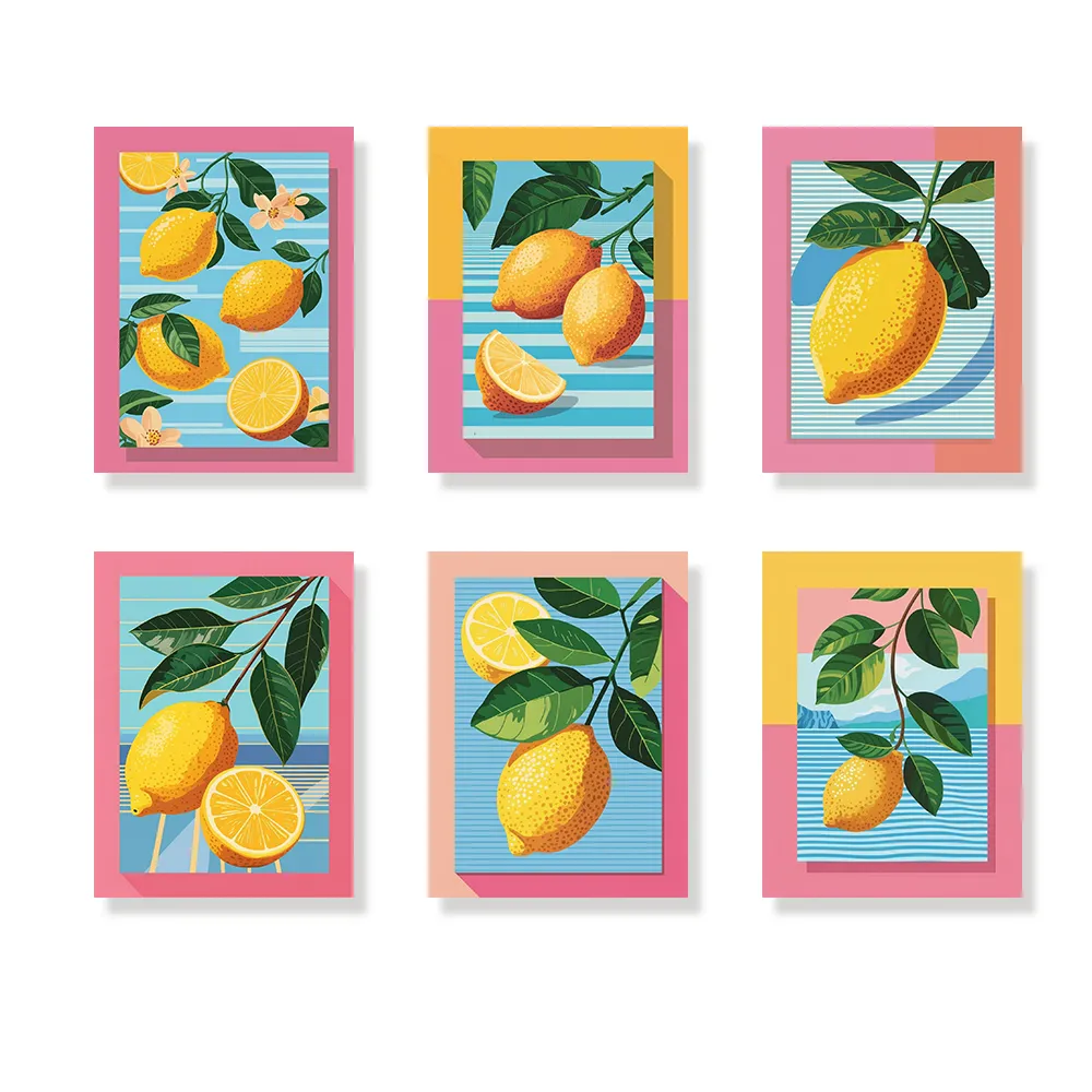 Pintar por números - 6 mini pinturas | Ruta del limón