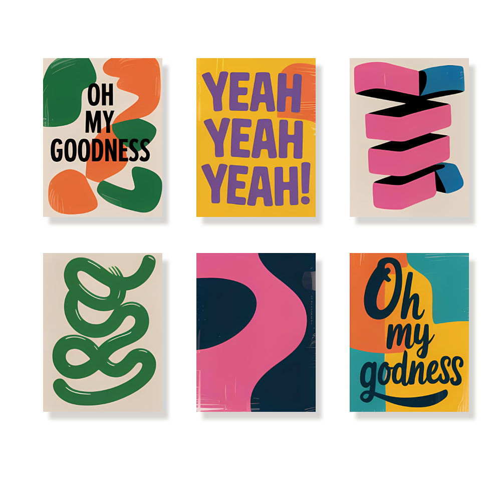 Pintar por números - 6 mini pinturas | Conjunto de Afirmaciones abstractas