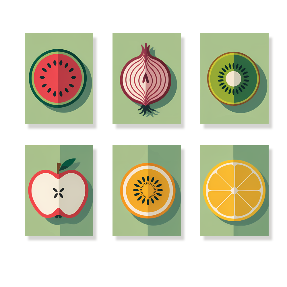 Pintar por números - 6 mini pinturas | Conjunto de Rebanado y estilizado