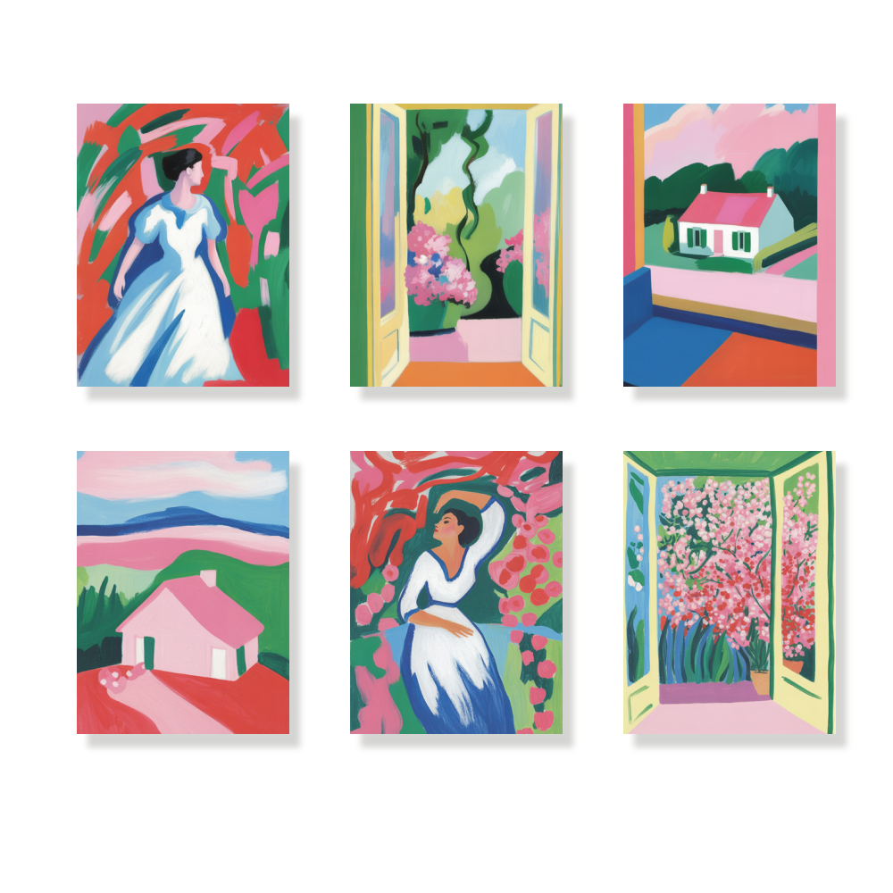 Pintar por números - 6 mini pinturas | Conjunto de Rubor y floración