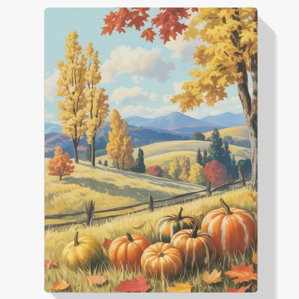 Pintar por Números - Calabazas bajo el cielo otoñal