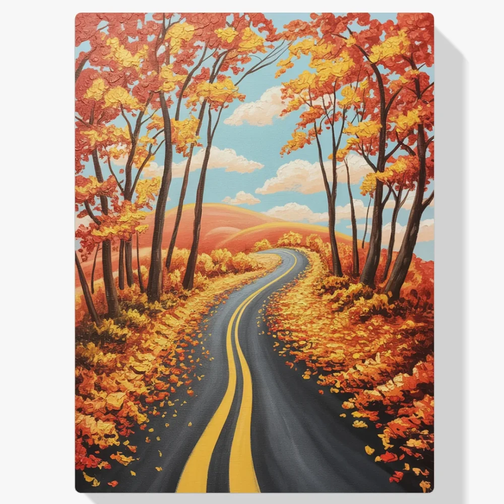 Pintar por Números - Camino a través del resplandor del otoño