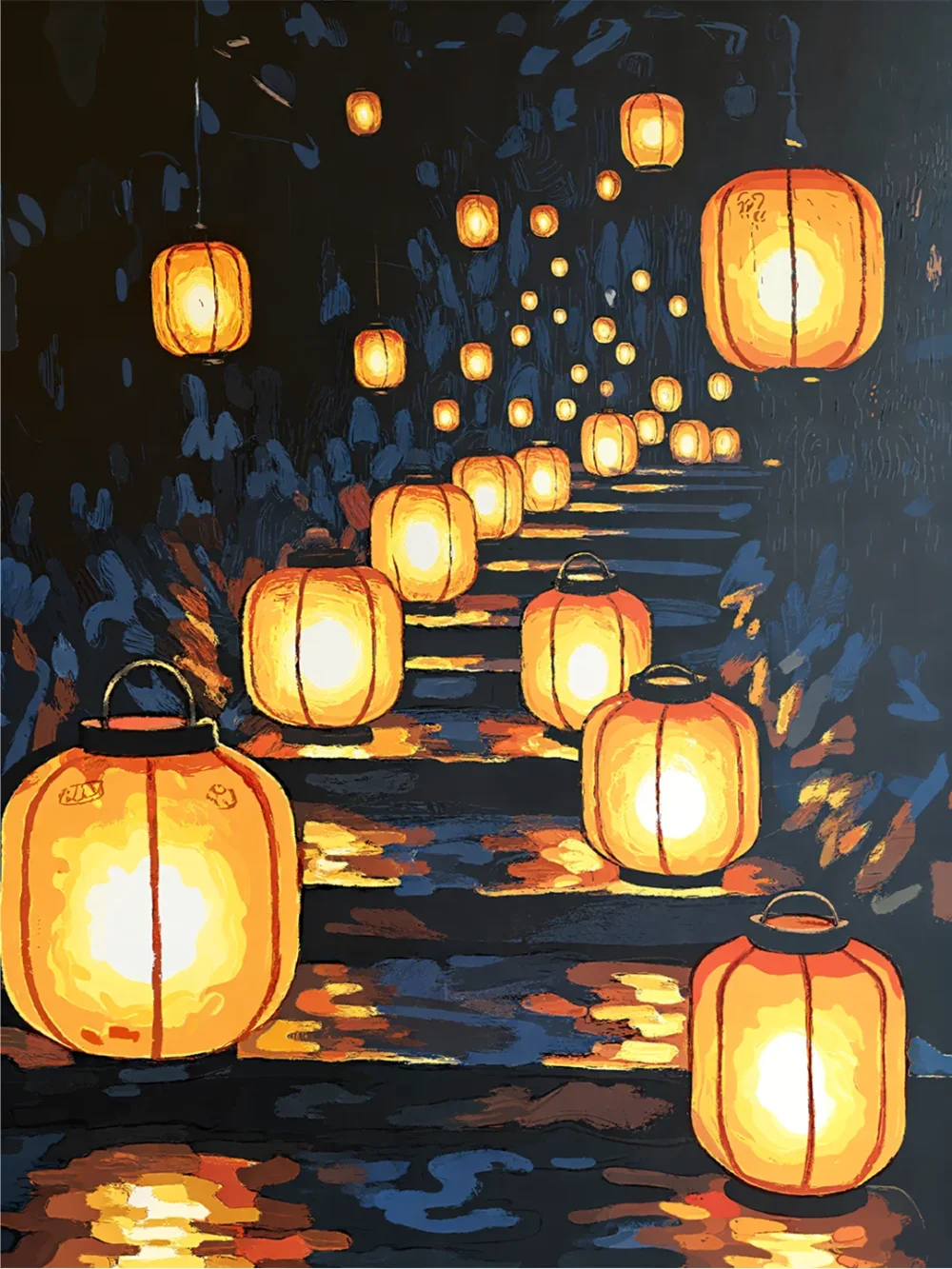 Pintar por Números - Camino con faroles de papel, foto 2