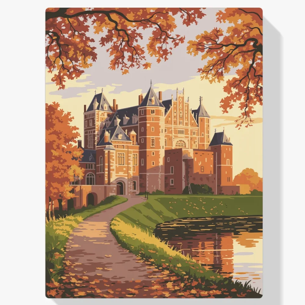 Pintar por Números - Castillo de Muiderslot en otoño