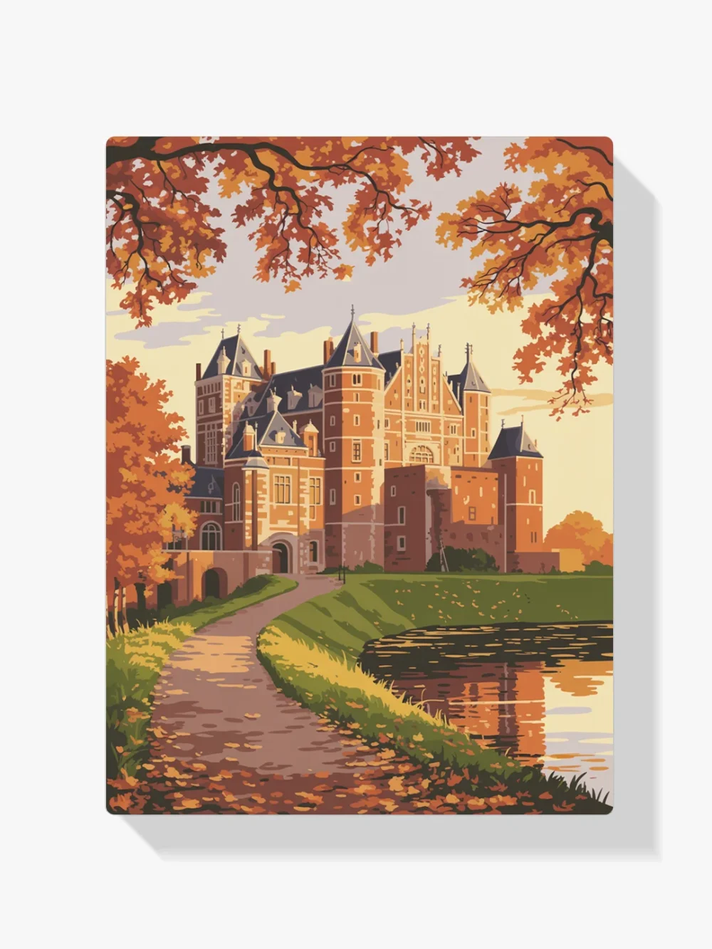 Pintar por Números - Castillo de Muiderslot en otoño, foto 1