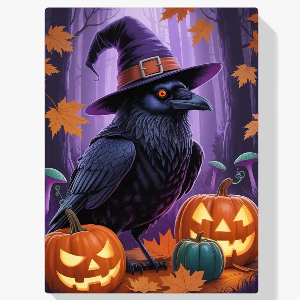 Pintar por Números - Cuervo brujo con calabazas