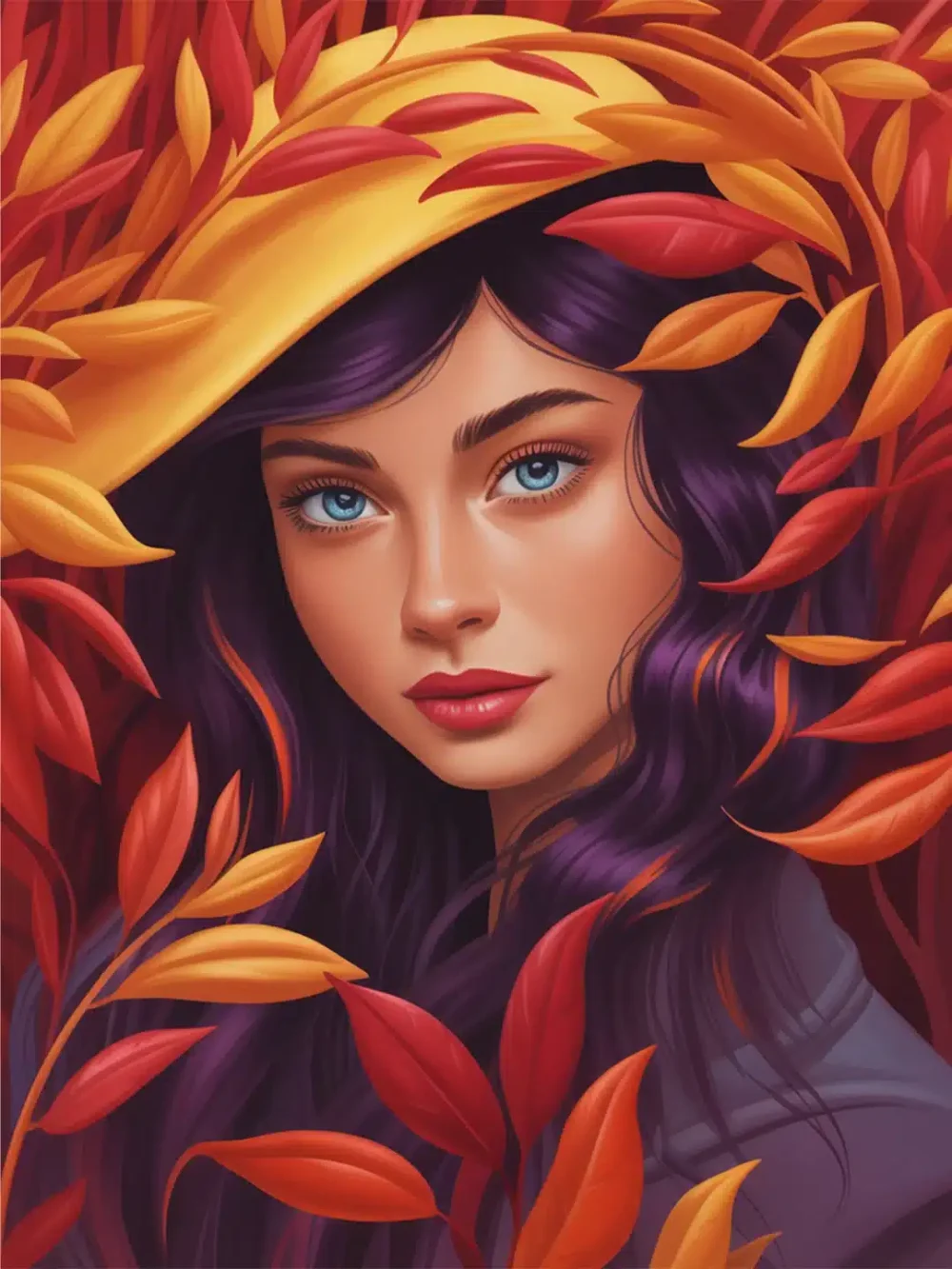 Pintar por Números - Elegancia otoñal – Mujeres florales, foto 2