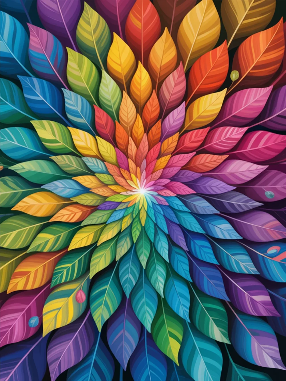 Pintar por Números - Explosión de hojas vibrantes – Mandalas, foto 2