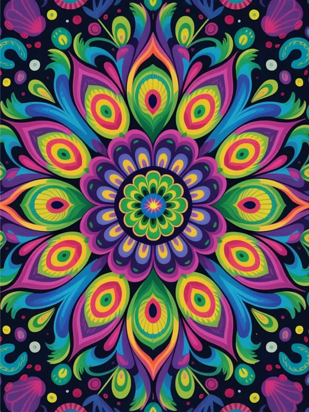 Pintar por Números - Mandala celestial del pavo real, foto 2