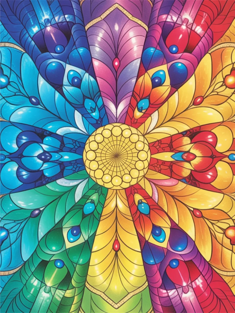 Pintar por Números - Mandala del espectro del arco iris – Mandalas, foto 2