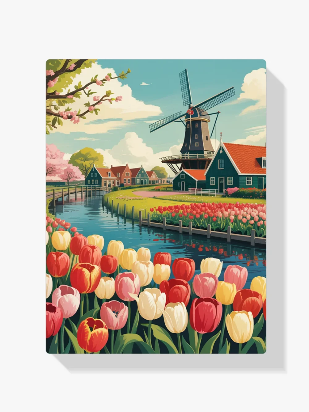 Pintar por Números - Tulipanes y molinos de viento, foto 1