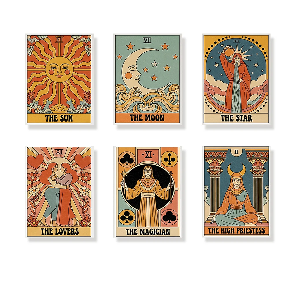 Pintar por números - 6 mini pinturas | Colección Vibras del Tarot