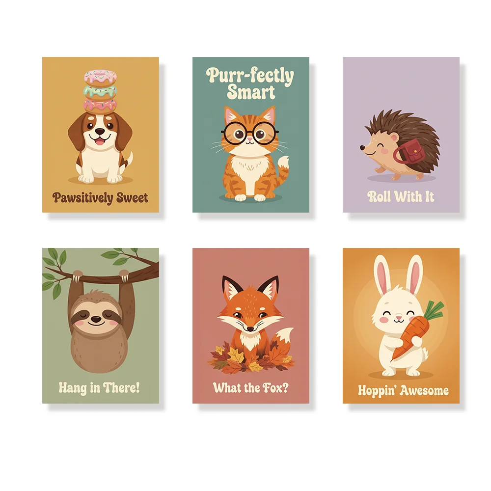 Pintar por números - 6 mini pinturas | Desfile de juegos de palabras sobre animales