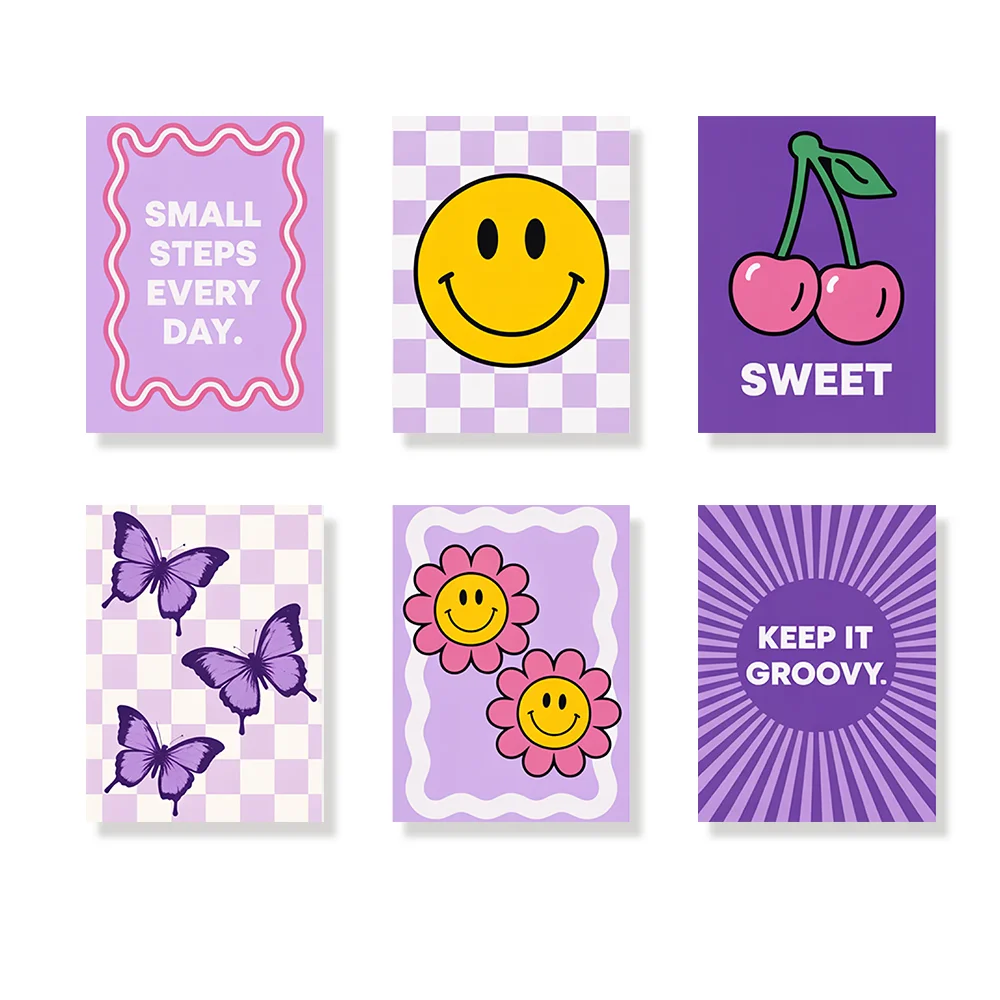 Pintar por números - 6 mini pinturas | Niebla púrpura