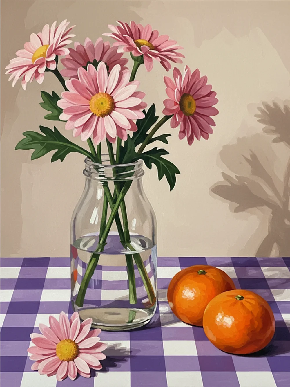 Pintar por Números - Acogedor jarrón con flores y naranjas, foto 2