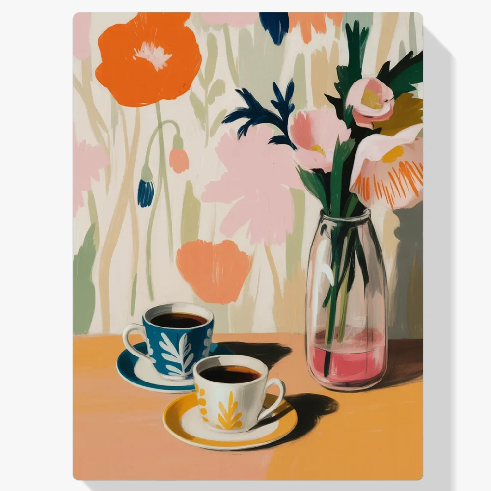 Pintar por Números - Café retro floral