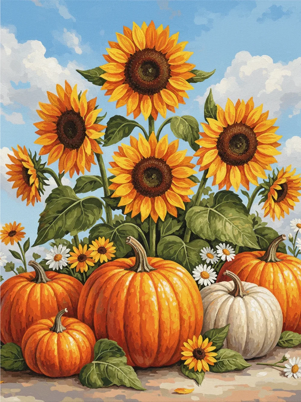 Pintar por Números - Calabaza otoñal Girasol, foto 2