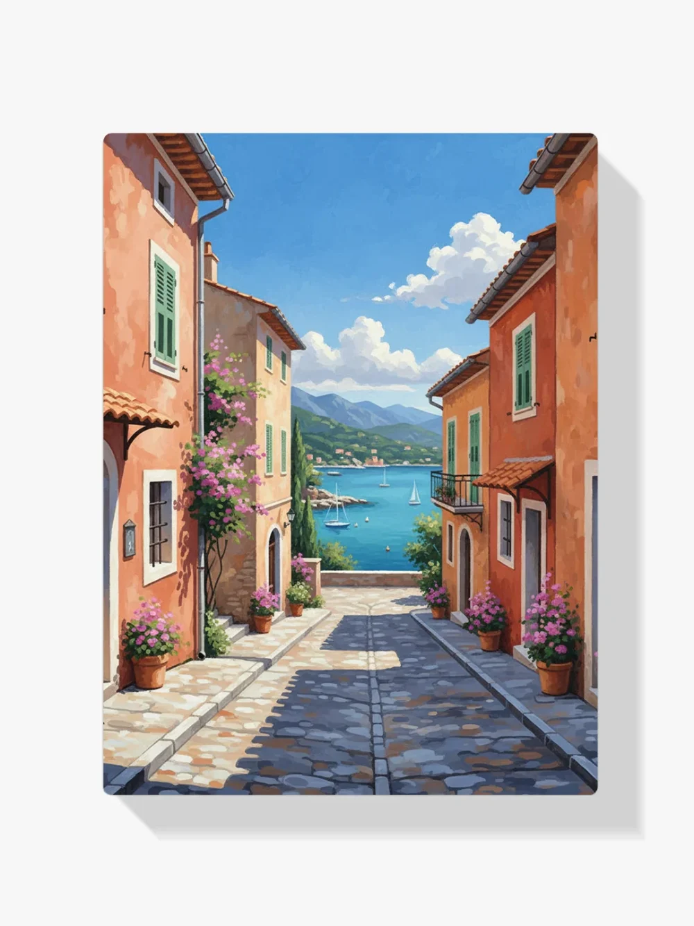 Pintar por Números - Colorido paisaje costero con vistas al mar, foto 1