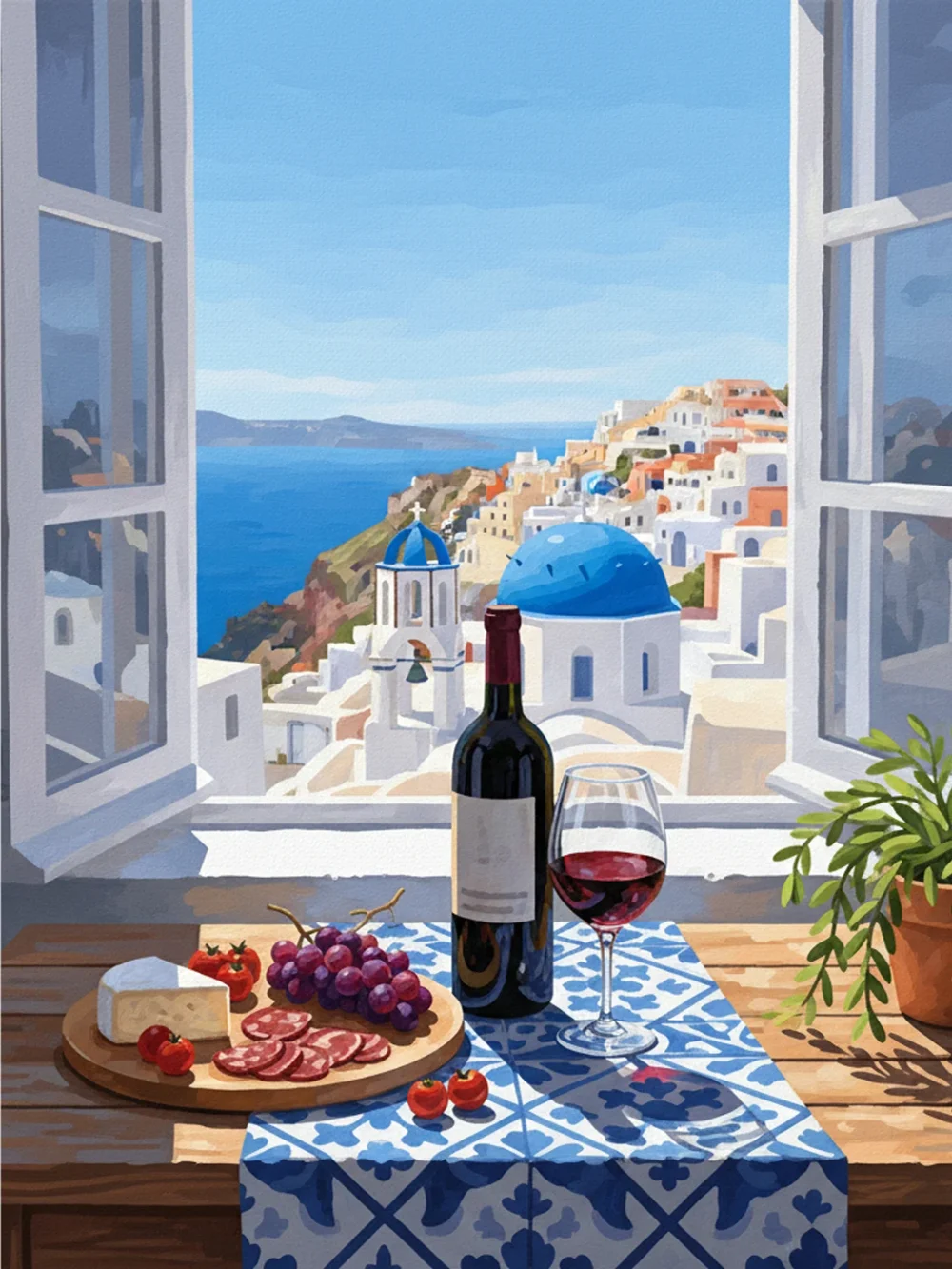 Pintar por Números - Comida Vino Naturaleza muerta, foto 2