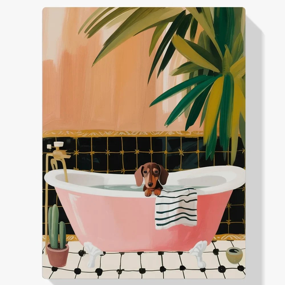 Pintar por Números - Dachshund en la bañera