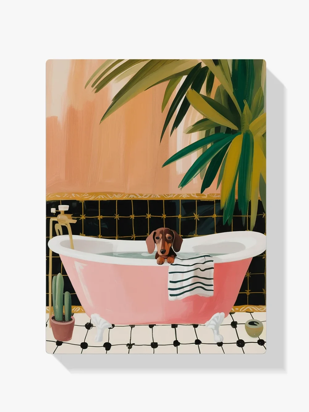 Pintar por Números - Dachshund en la bañera, foto 1