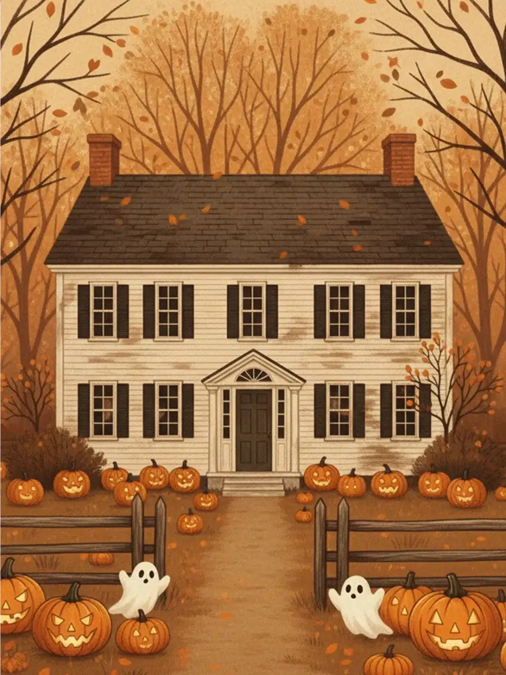 Pintar por Números - Fantasma bonito vintage de otoño, foto 2