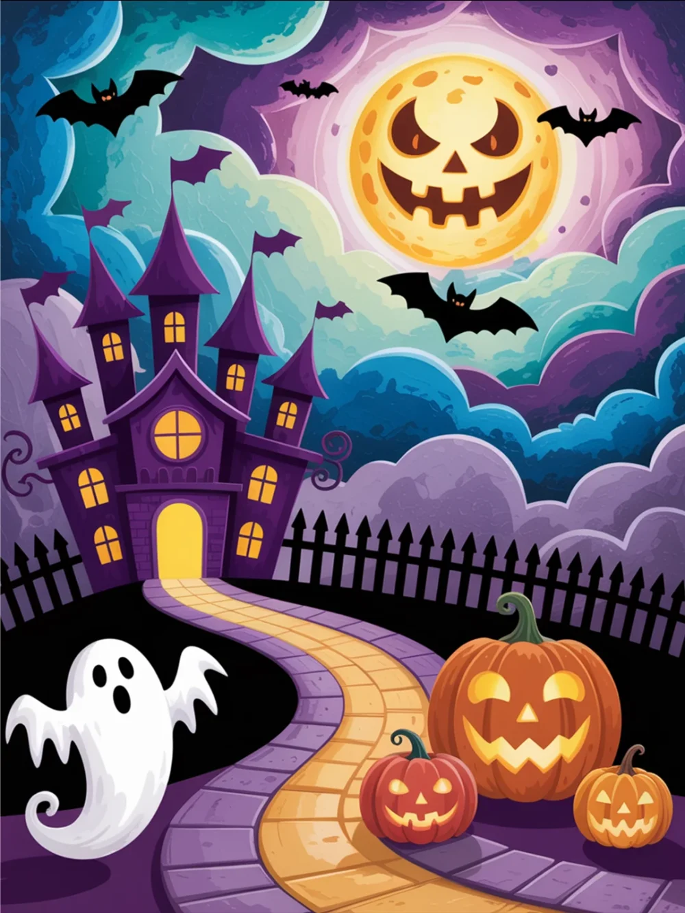 Pintar por Números - Fantasma de la ciudad de Halloween, foto 2