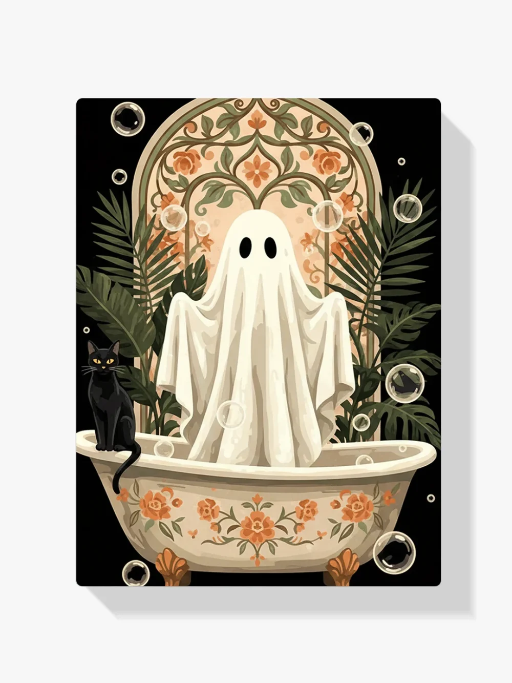 Pintar por Números - Fantasma y gato en la bañera, foto 1