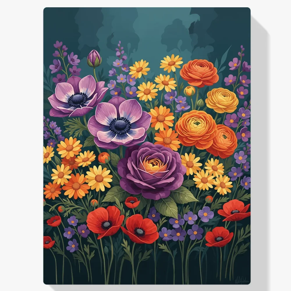 Pintar por Números - Flores silvestres coloridas