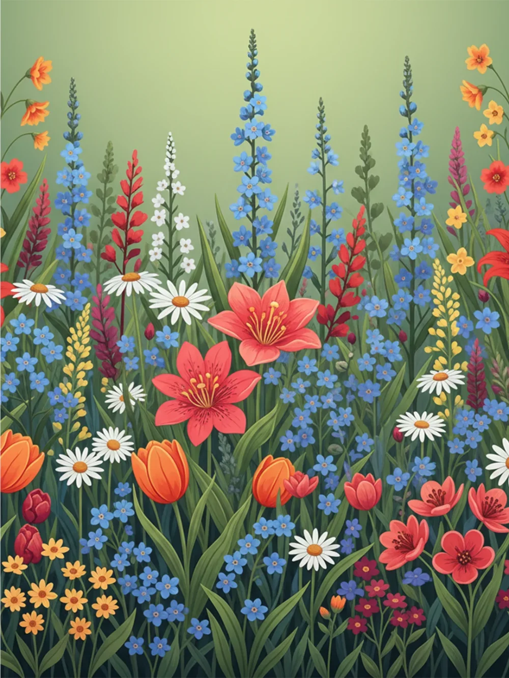 Pintar por Números - Flores silvestres coloridas, foto 2