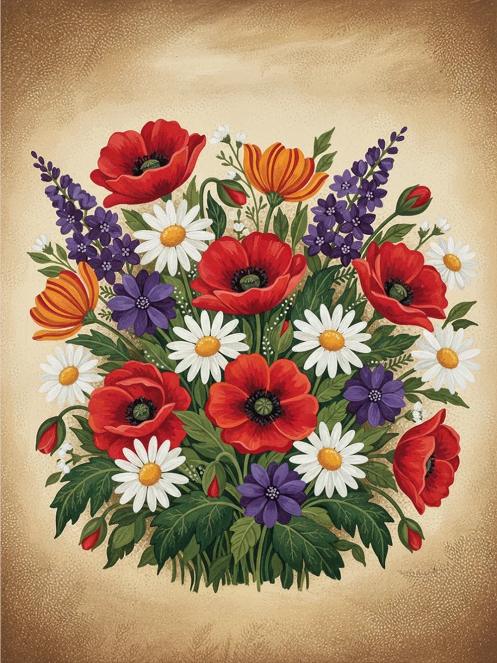 Pintar por Números - Flores silvestres coloridas 2, foto 2