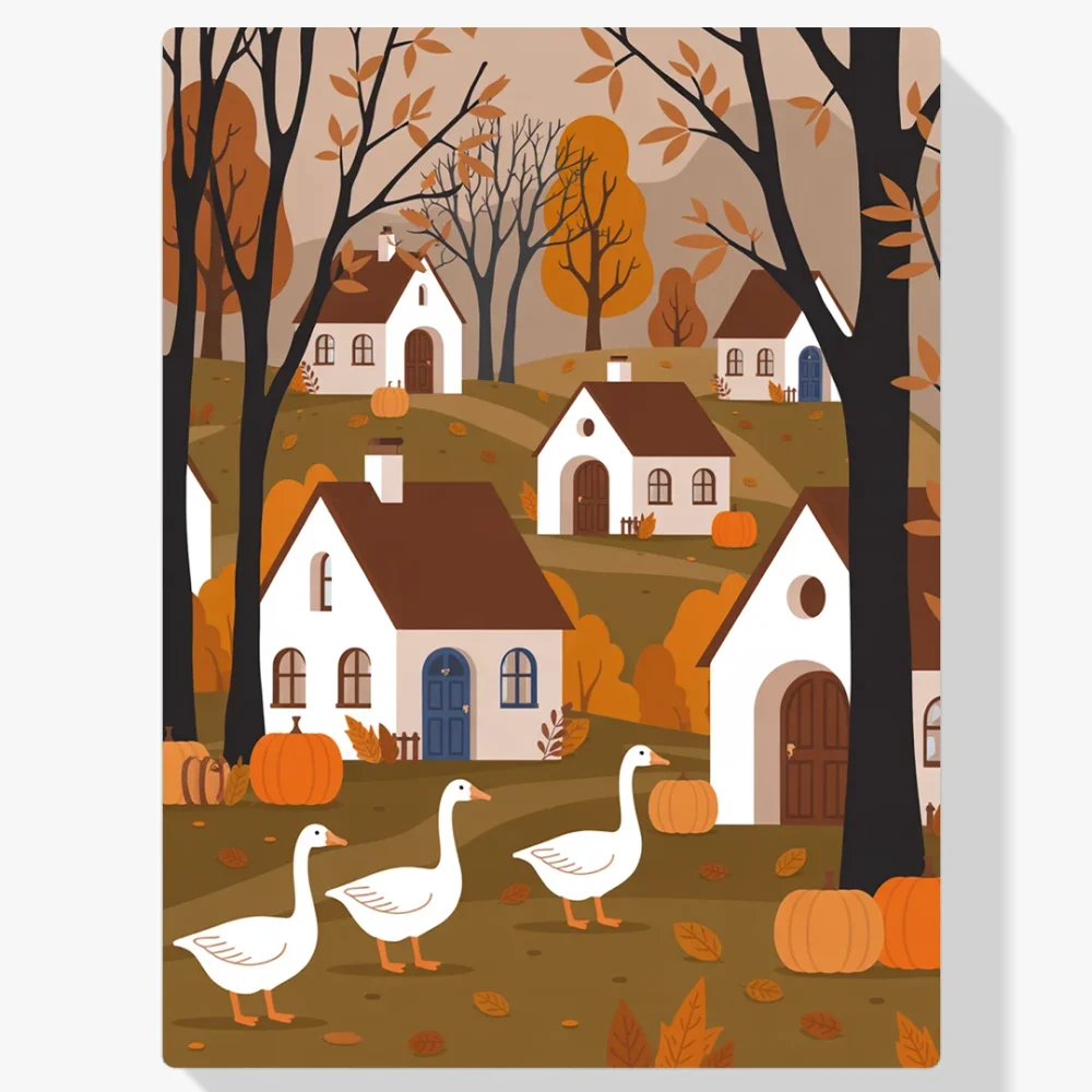 Pintar por Números - Gansos otoñales Calabaza