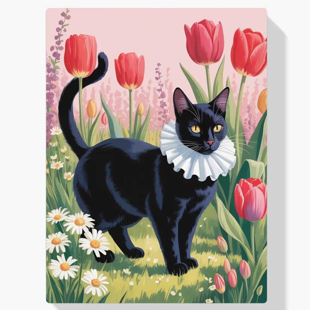 Pintar por Números - Gato acogedor floral