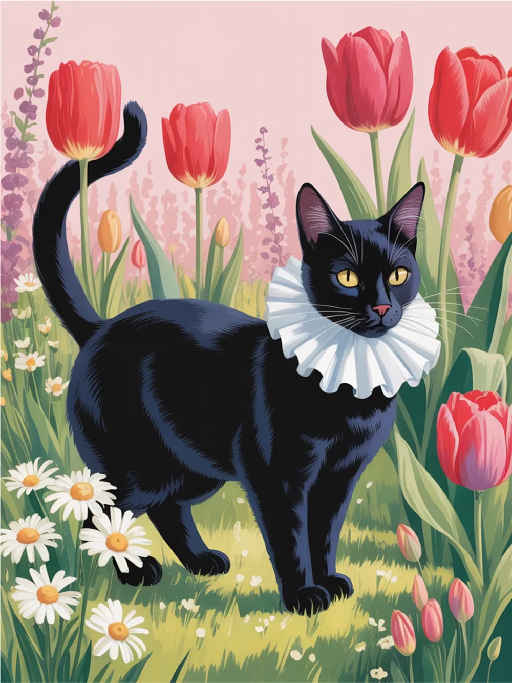 Pintar por Números - Gato acogedor floral, foto 2