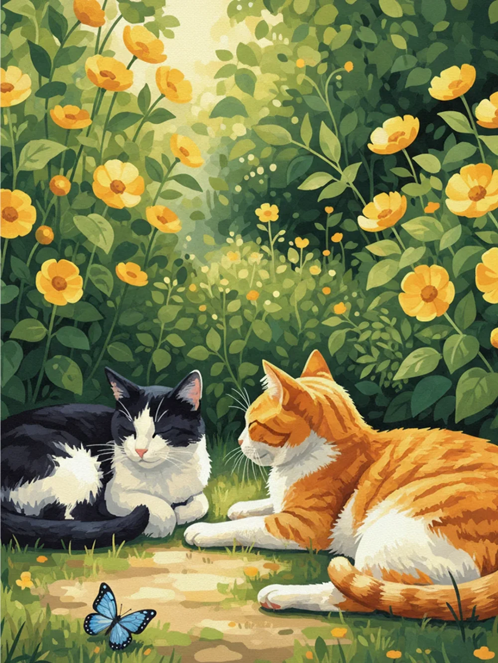Pintar por Números - Gato bonito en el campo, foto 2
