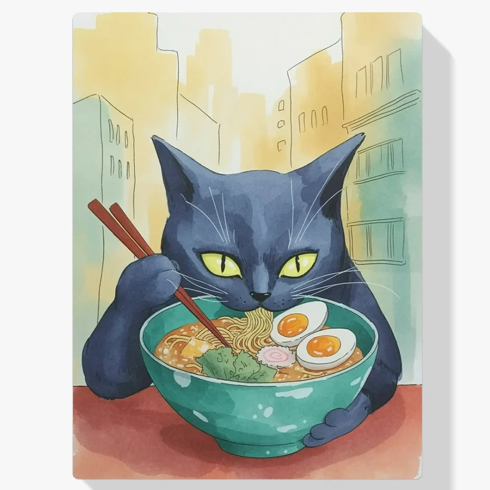 Pintar por Números - Gato comiendo ramen
