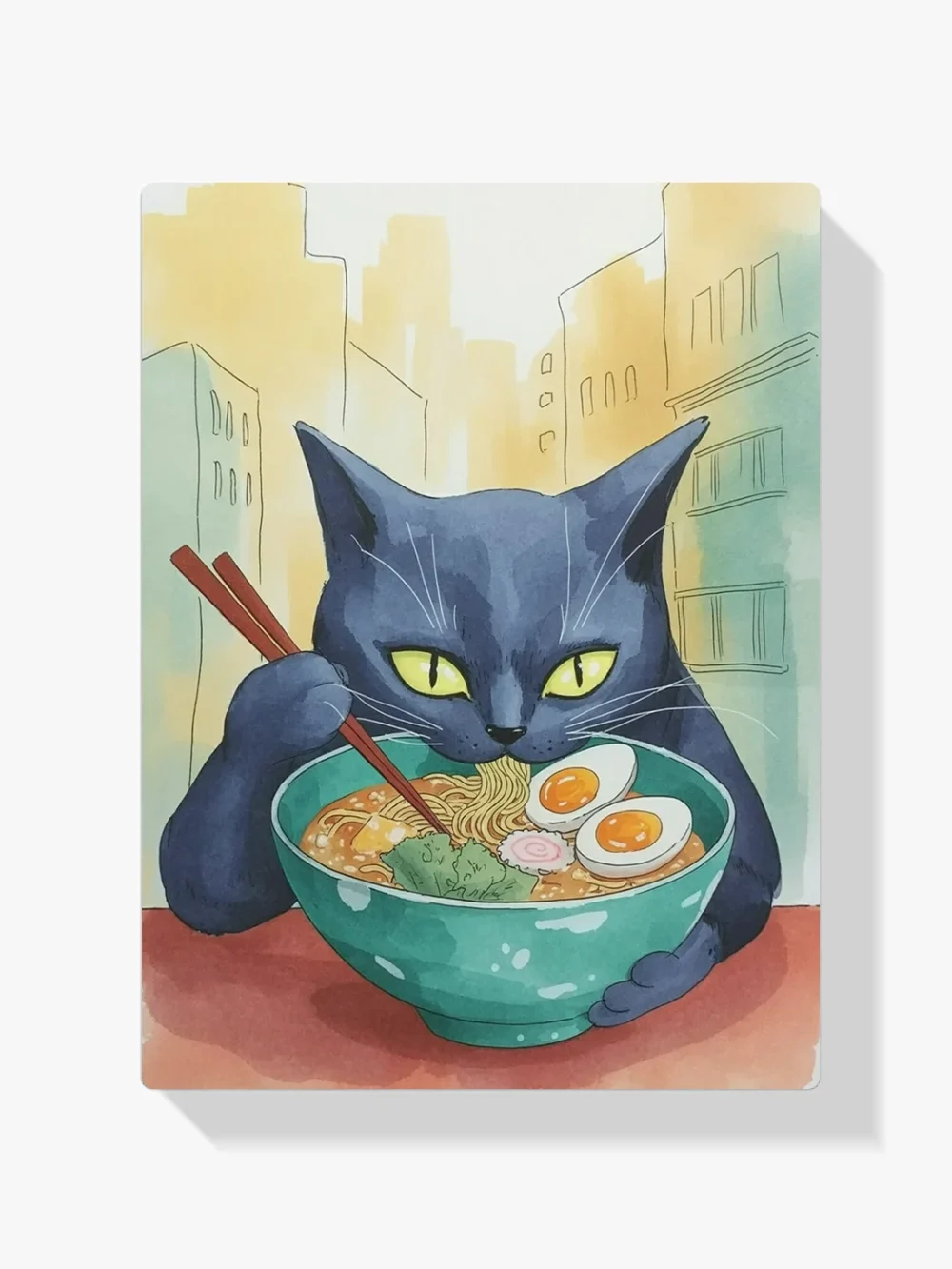 Pintar por Números - Gato comiendo ramen, foto 1