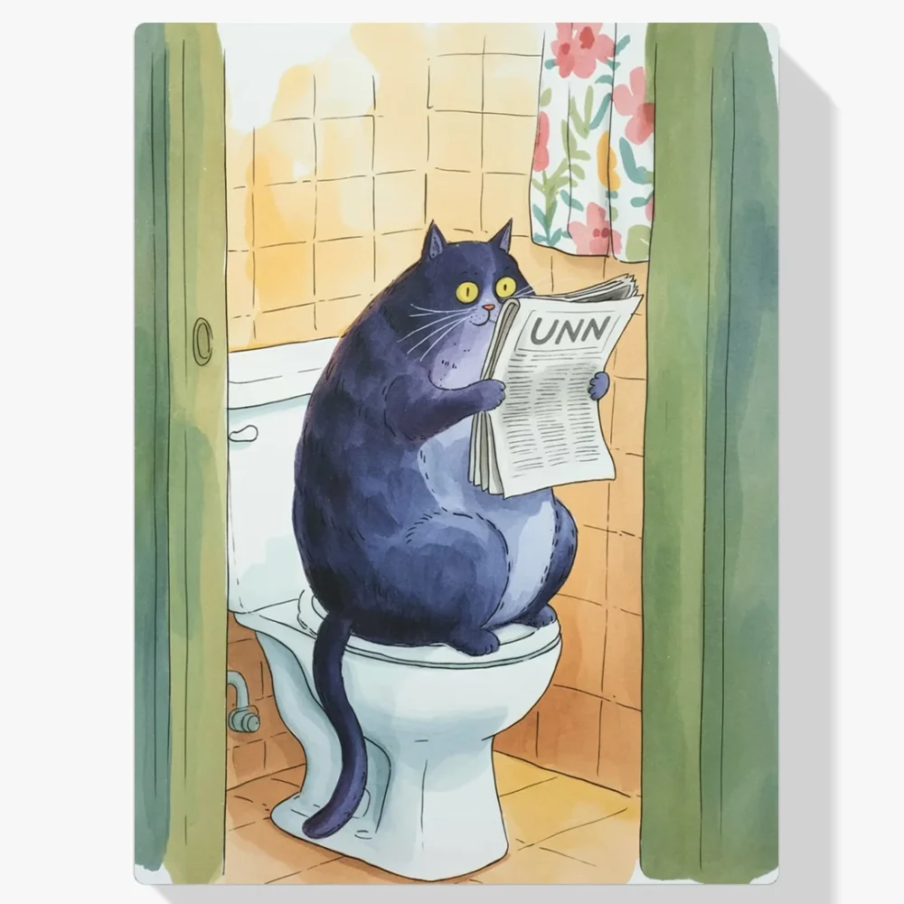Pintar por Números - Gato leyendo en el baño