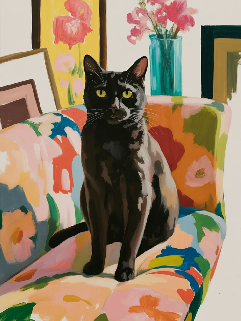 Pintar por Números - Gato negro en el sofá, foto 2