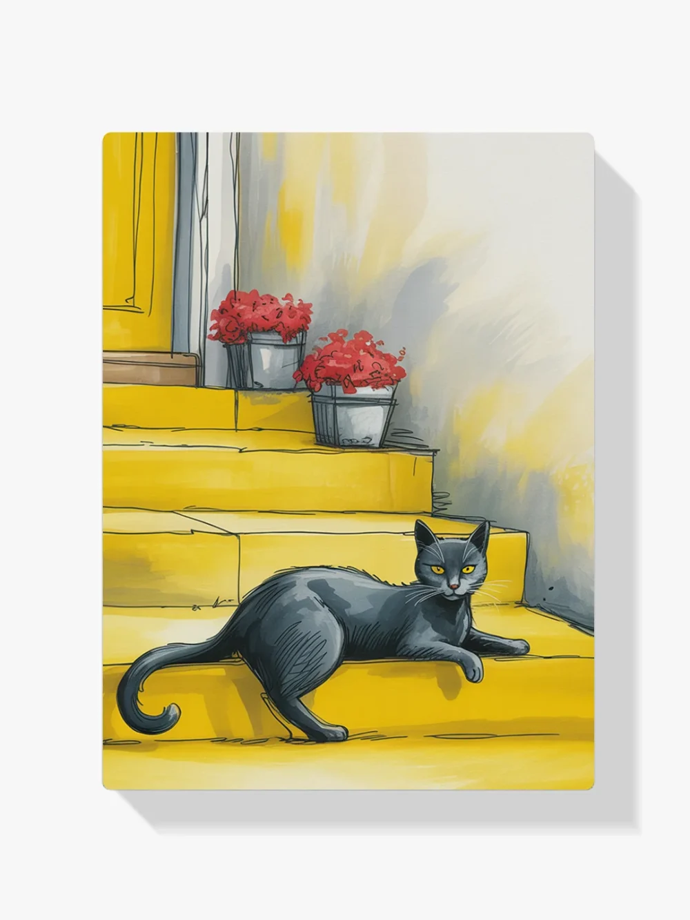 Pintar por Números - Gato negro en las escaleras, foto 1